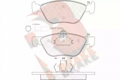 R BRAKE rb1125 -  Комплект тормозных колодок, дисковый тормоз
